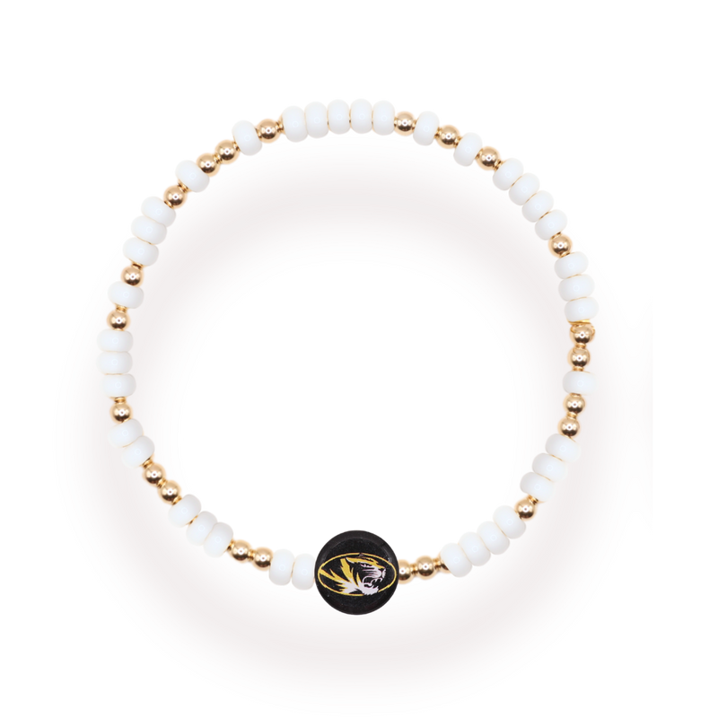 Mizzou/Tigers Logo Bracelet: Gold / Petite 6.25 inch