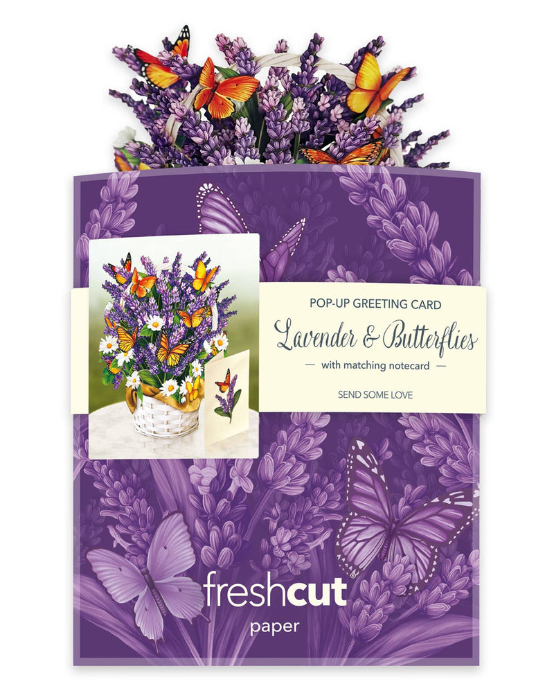 Mini Lavender & Butterflies Pop-up Greeting Cards