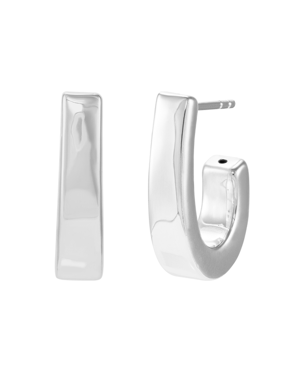 Silpada 'Instant Upgrade' Sterling Silver J Hoop Earrings