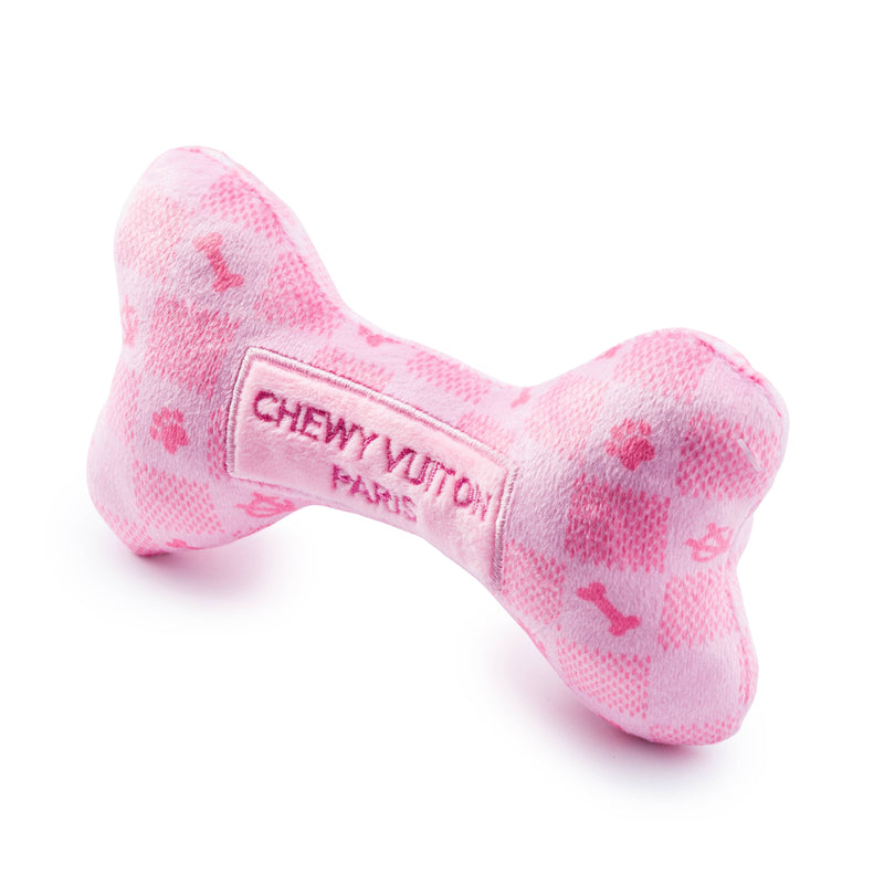 Pink Checker Chewy Vuiton Bone by Haute Diggity Dog: Small