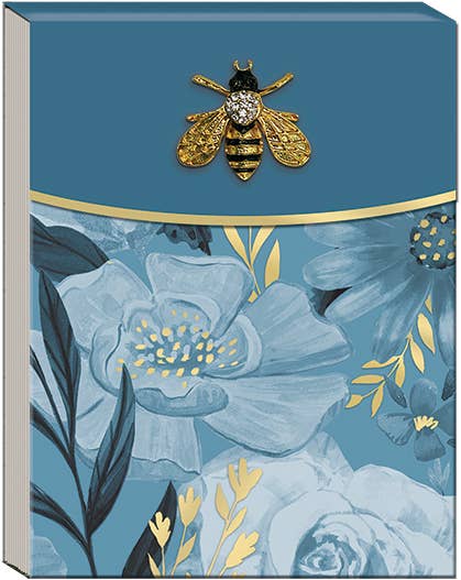 Brooch Notepad -Blue Garden