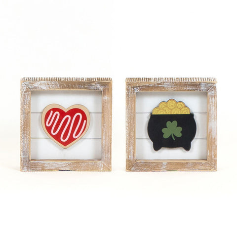 Cookie & Pot of Gold Valentines/St. Patrick's Reversible Sign - Thumbnail 2