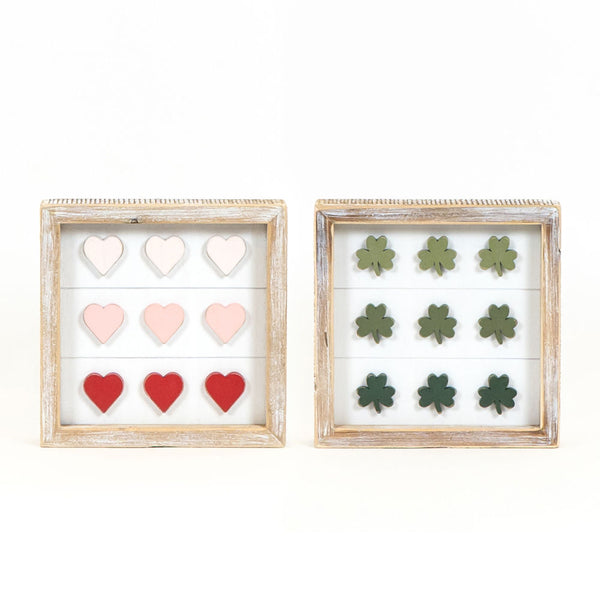 Hearts & Shamrocks Reversible Sign