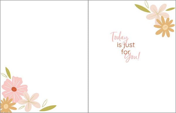 Birthday Greeting Card - Sweet Flowers/Dots