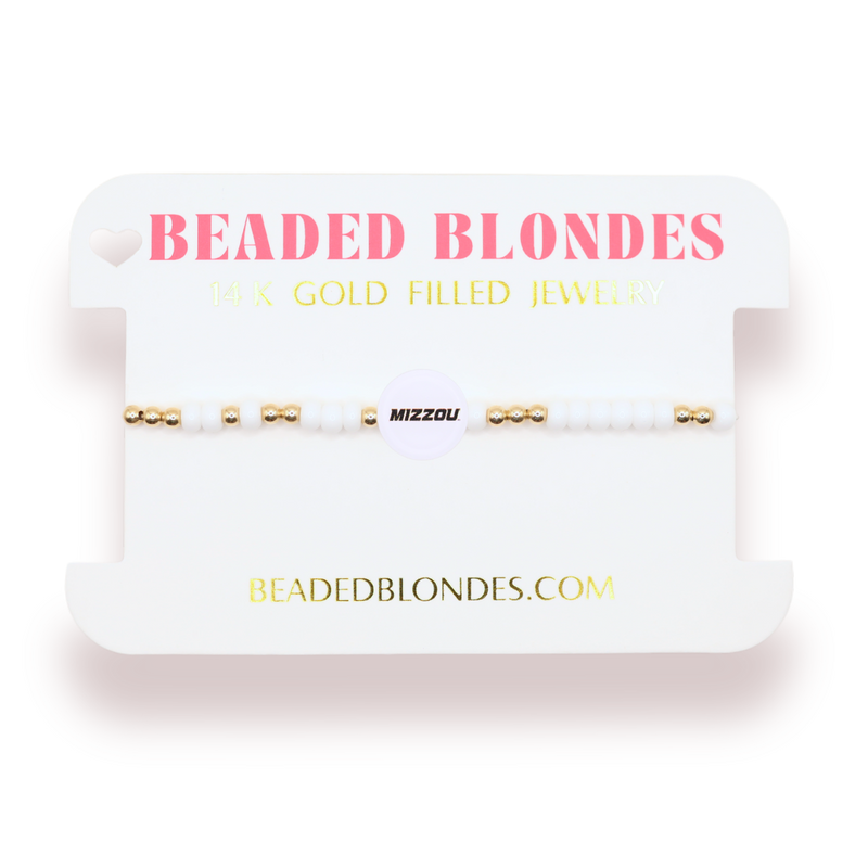 Mizzou/Tigers Logo Bracelet: Gold / Petite 6.25 inch
