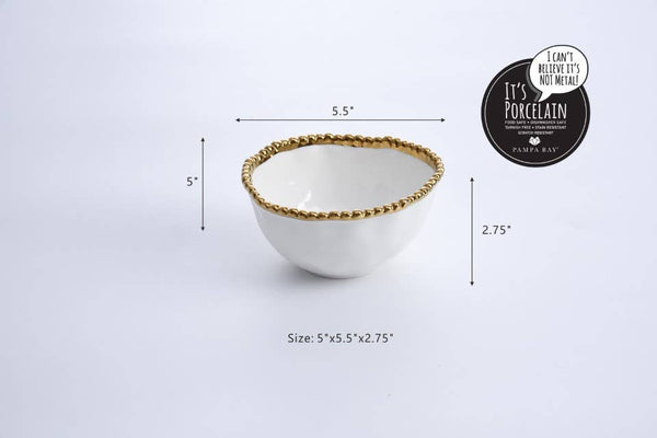 Small Bowl - White & Gold