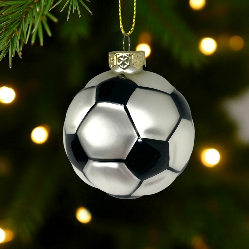 Soccer Ball Glass Ornament – Sports Holiday Décor