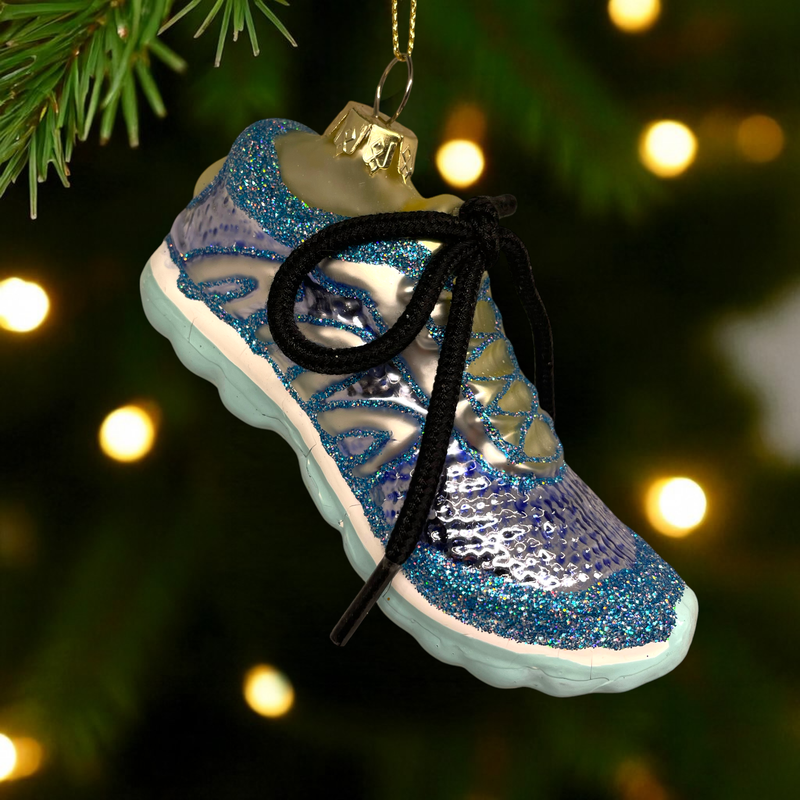 Running Shoe Christmas Ornament – Glass Holiday Decoration