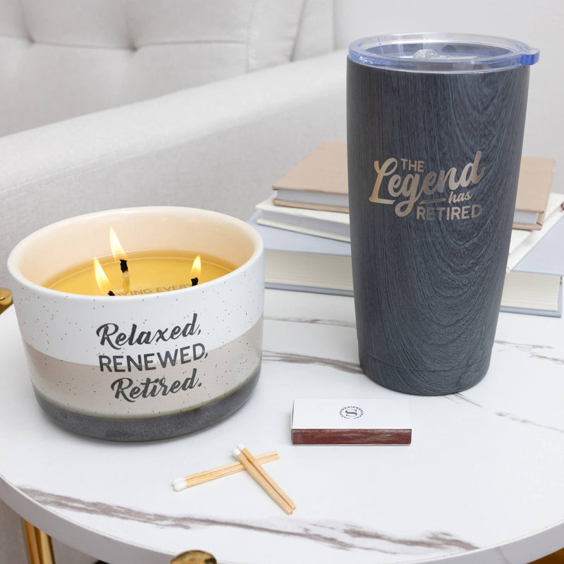 Legend - 20 oz Wood Finish Stainless Steel Travel Tumbler