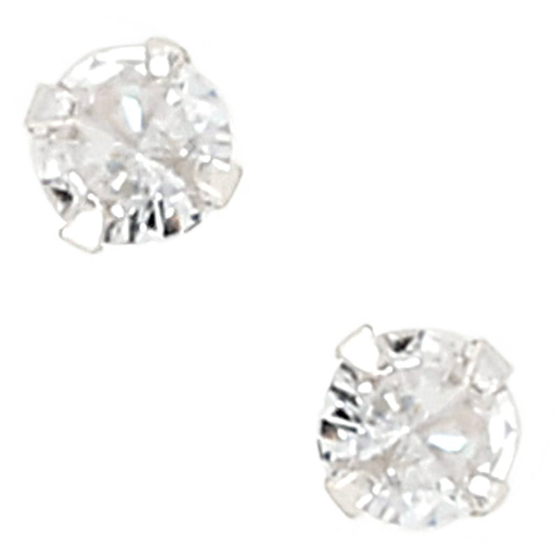 30 - 4mm Sterling Silver Cubic Zirconia Stud Earrings
