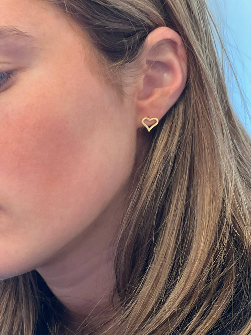 Gold Heart Earrings Hypoallergenic