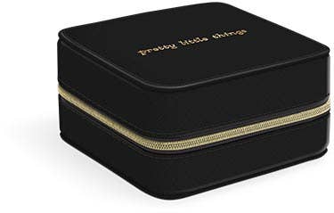 Jewelry Case Hazy Florals Black Solid