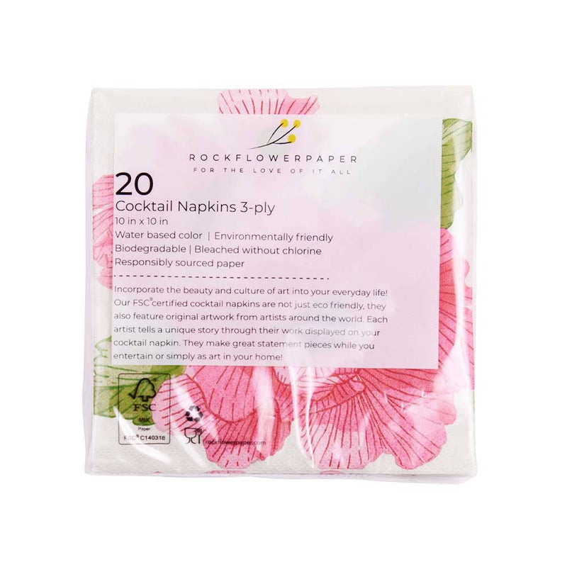 PINK PEONY Paper Napkins, Pack of 20