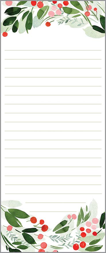 Holiday List Pad  - Christmas Botanicals