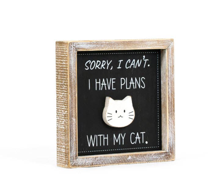 7x7x1.5 Reversible Wood Framed Sign (SORRY) PETS