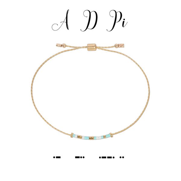 Alpha Delta Pi Morse Code Bracelet