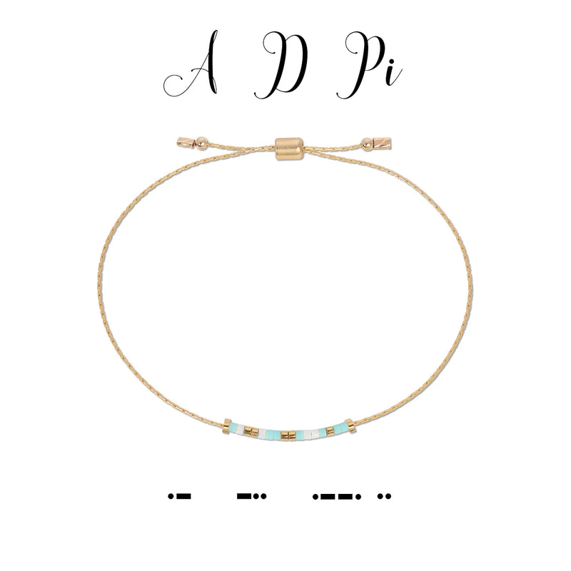 Alpha Delta Pi Morse Code Bracelet