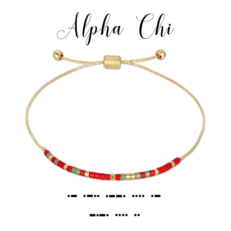 Alpha Chi Morse Code Bracelet