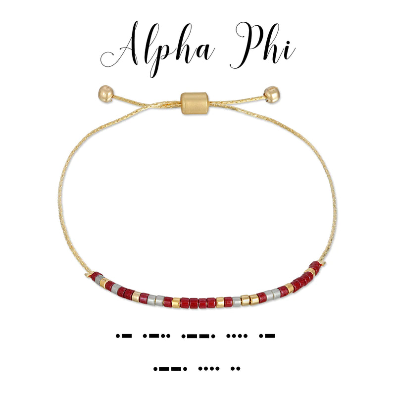 Alpha Phi Morse Code Bracelet