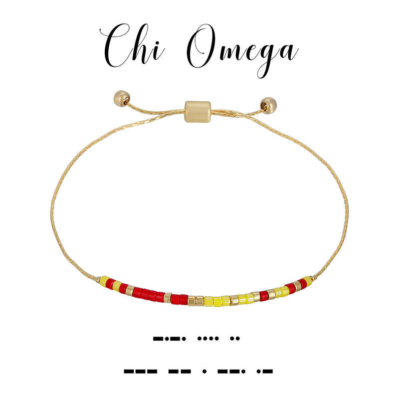 Chi Omega Morse Code Bracelet