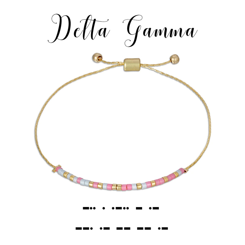 Delta Gamma Morse Code Bracelet