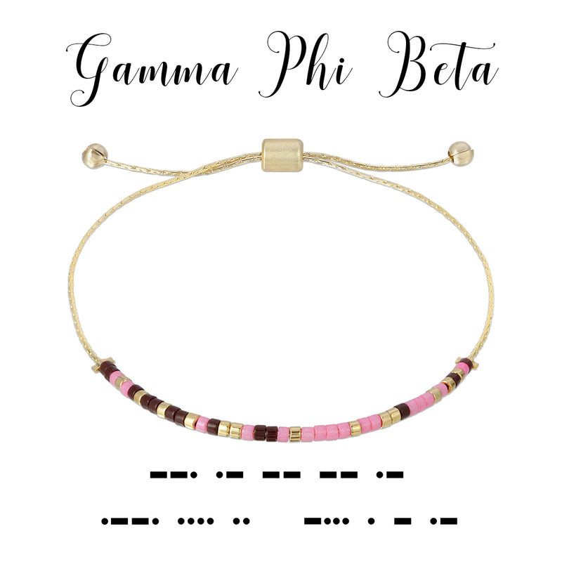 Gamma Phi Beta Morse Code Bracelet