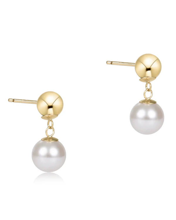Classic 8mm Ball Drop Stud - Pearl