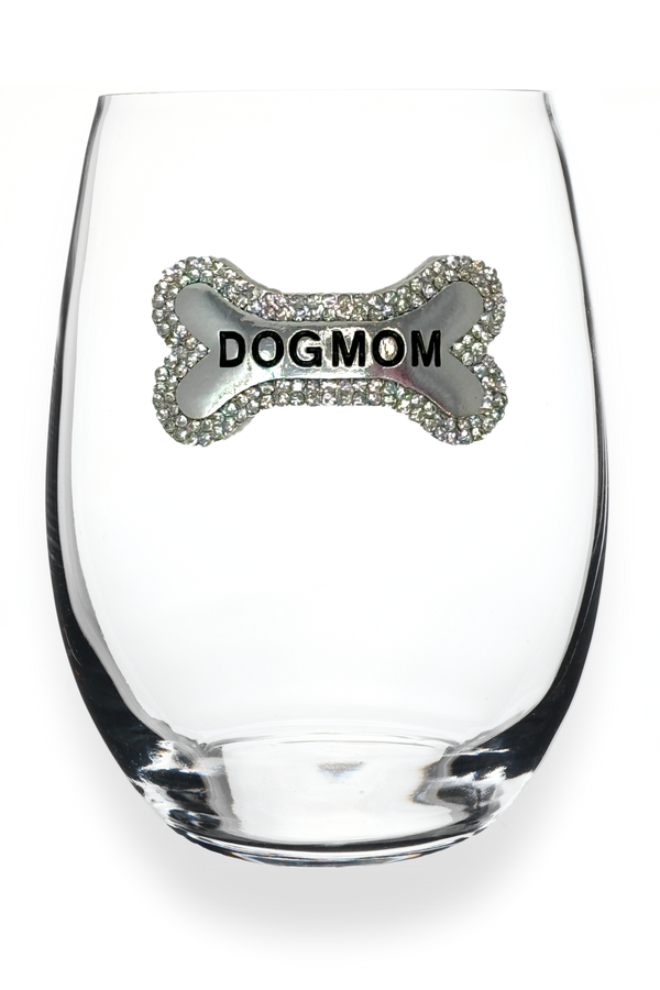 Dog Mom Stemless Wine Glass