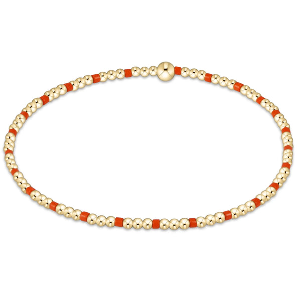 Gameday Hope Sincerity Pattern 2mm Bead Bracelet - Bright Orange