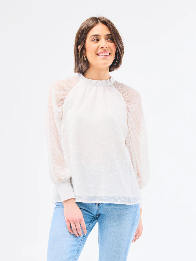 Marshmallow Veronica Top