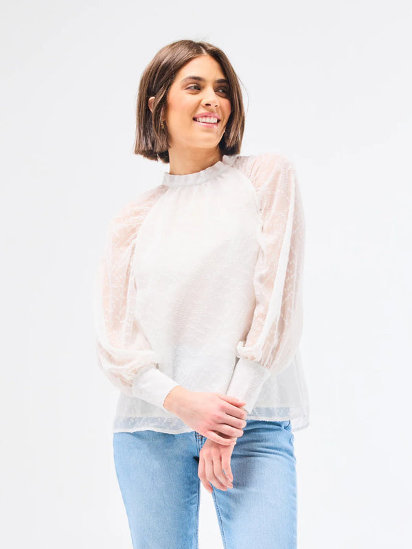 Marshmallow Veronica Top