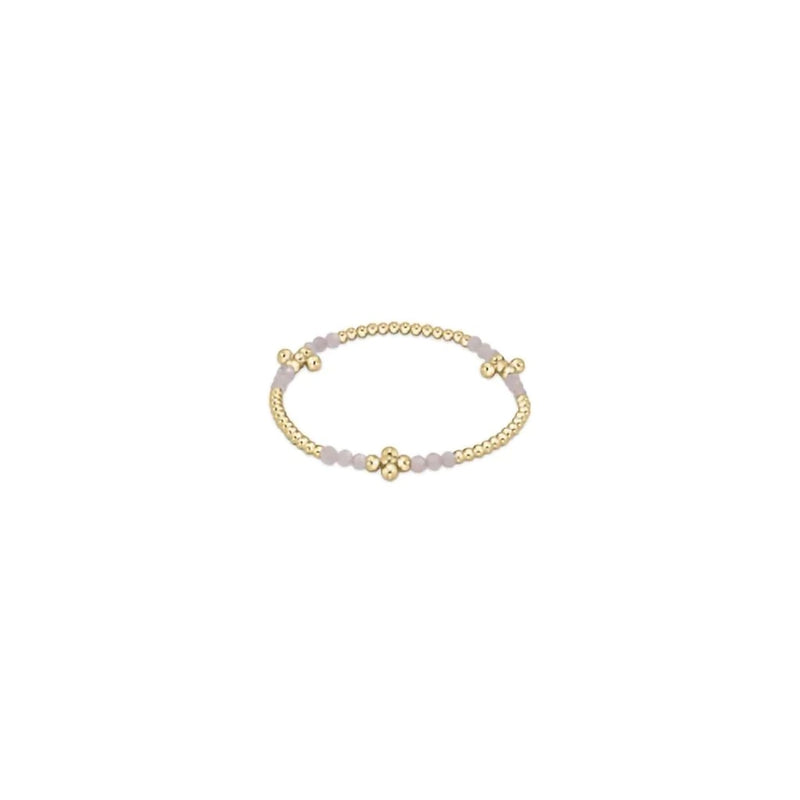Signature Cross Gold Bliss Pattern 2.5mm Bead Bracelet-Moonstone