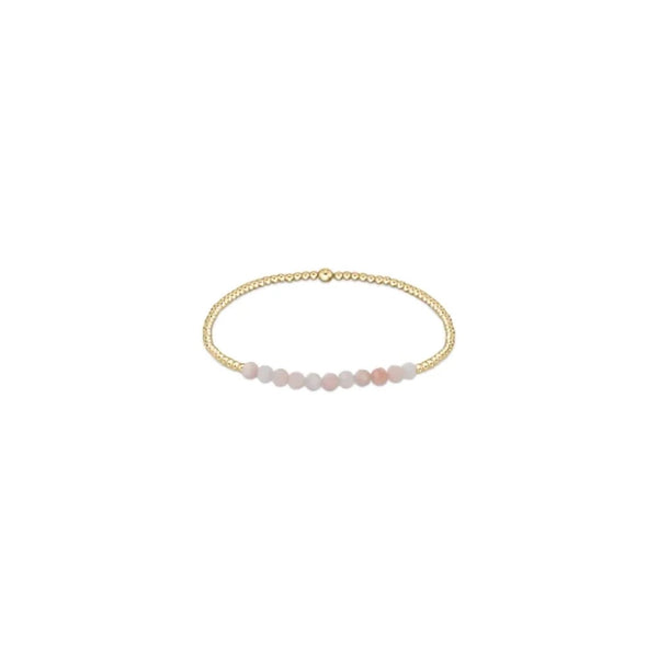 Gold Bliss 2mm Bead Bracelet Pink Opal