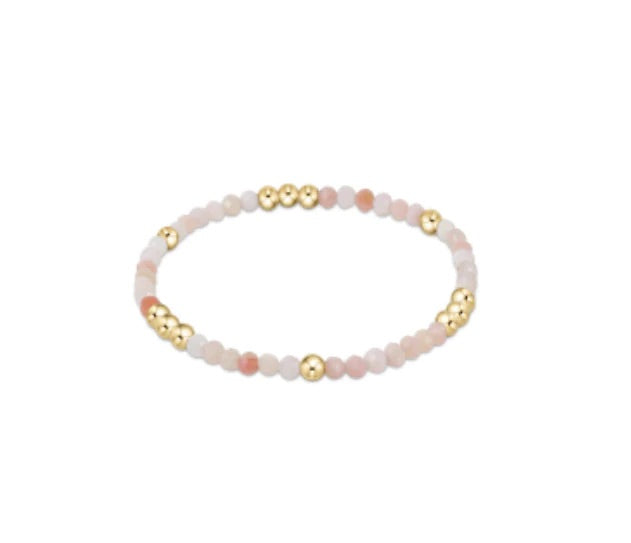 Worthy Pattern 3mm Bead Bracelet Pink Opal