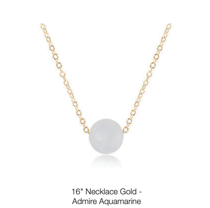 16” Necklace Gold-Admire Aquamarine