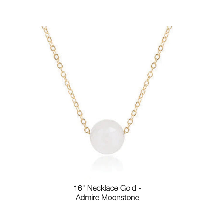 16” Necklace Gold-Admire Moonstone