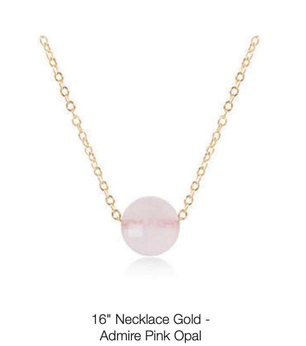 16” Necklace Gold-Admire Pink Opal