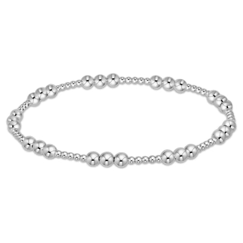 Classic Joy Pattern 4mm Bead Bracelet Sterling Silver