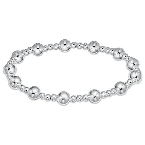 Classic Sincerity Pattern 6mm Bead Bracelet Sterling Silver