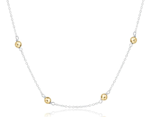 15” Choker Simplicity Chain Sterling Mixed Metal Classic 4mm Gold