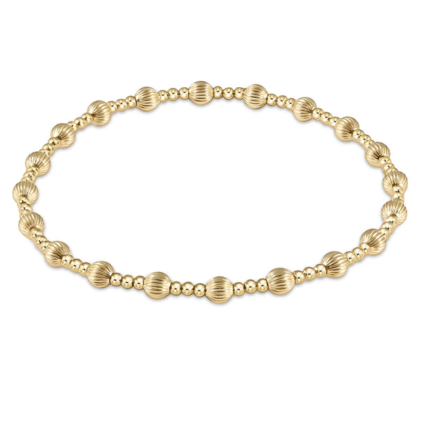 Dignity Grateful Pattern 4mm Bead Bracelet  - Gold