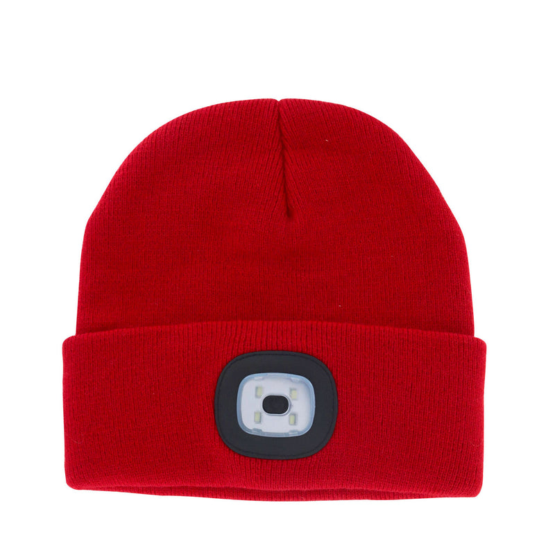 Red Rechargeable LED Beanie