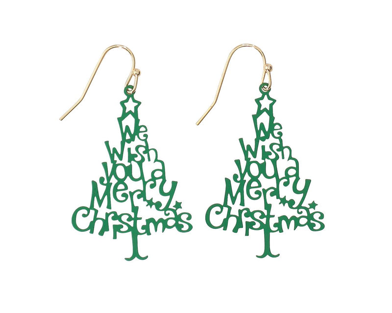 Merry Christmas Trees Earrings