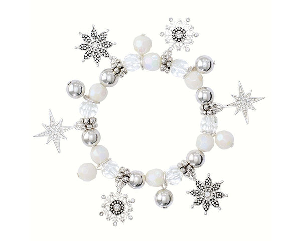Multi Snowflake Beaded Bracelet