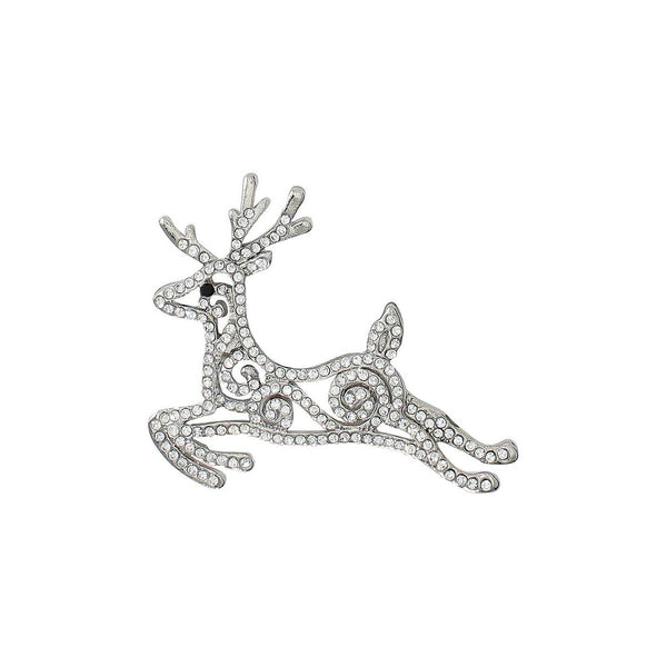 Crystal Reindeer Pin