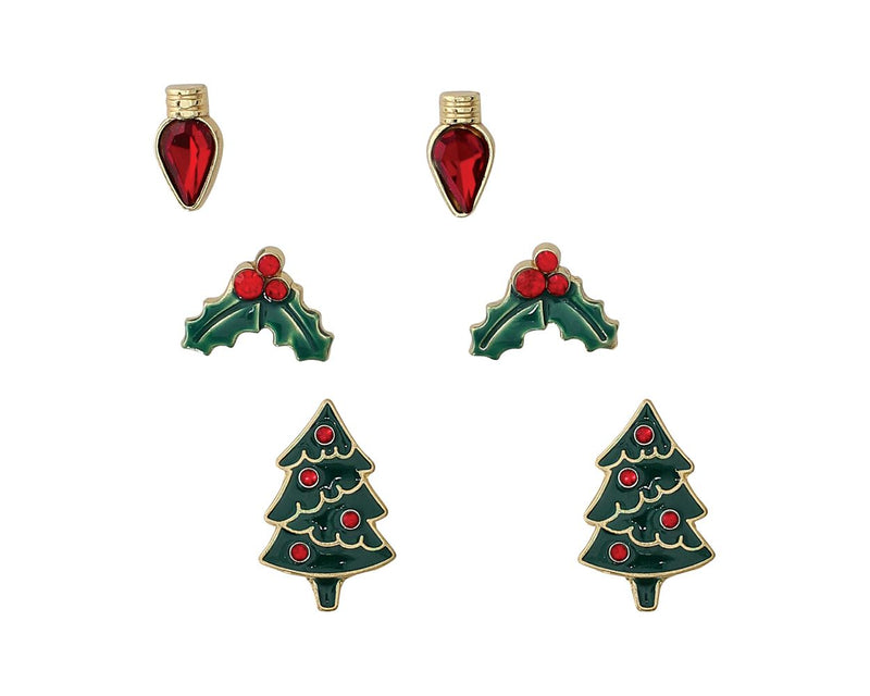 Christmas Trio with Bulb  Earrings