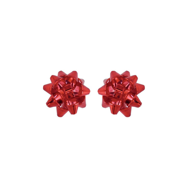 Red Holiday Bow Earrings