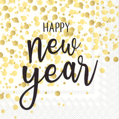 Confetti New Year Gold Cocktail Napkins