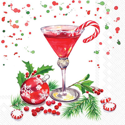 Christmas Martini Cocktail Napkins