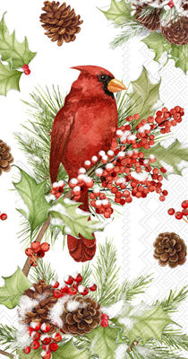 Cardinals in Holly Guest Napkins
